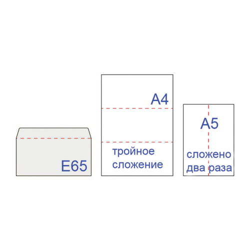 Конверты почтовые Е65 отрывная полоса, Куда-Кому, 1000 шт фото 4